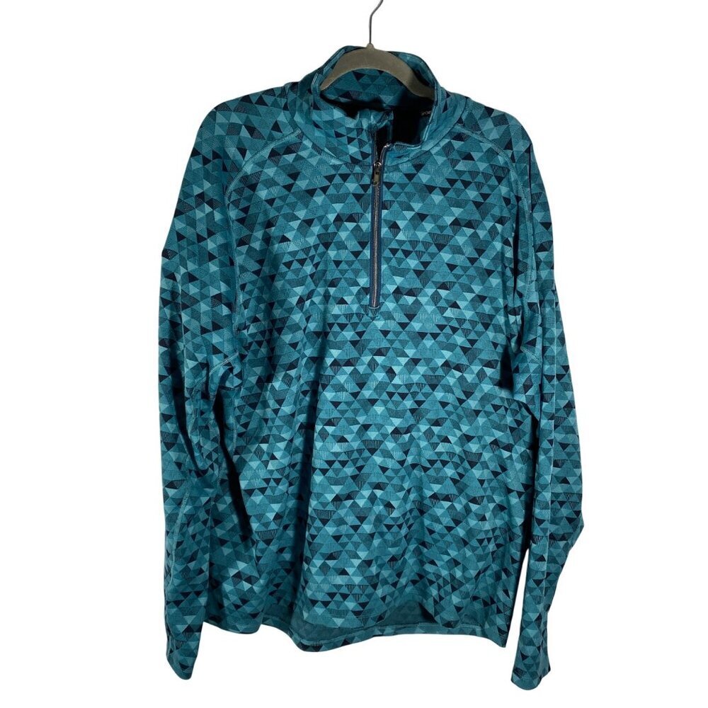 SportHill Mens XL Soft Stretch Jacquard Pullover XC Funnel Neck & Zip Closure